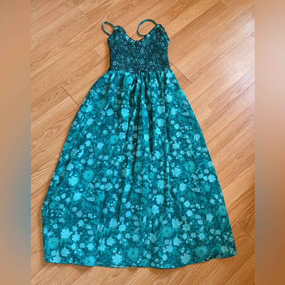 Teal Floral Maxi Dress